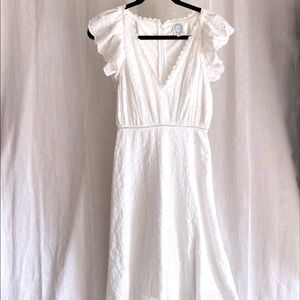 Blue Rain Francesca's Midi Ruffle Eyelet Dress